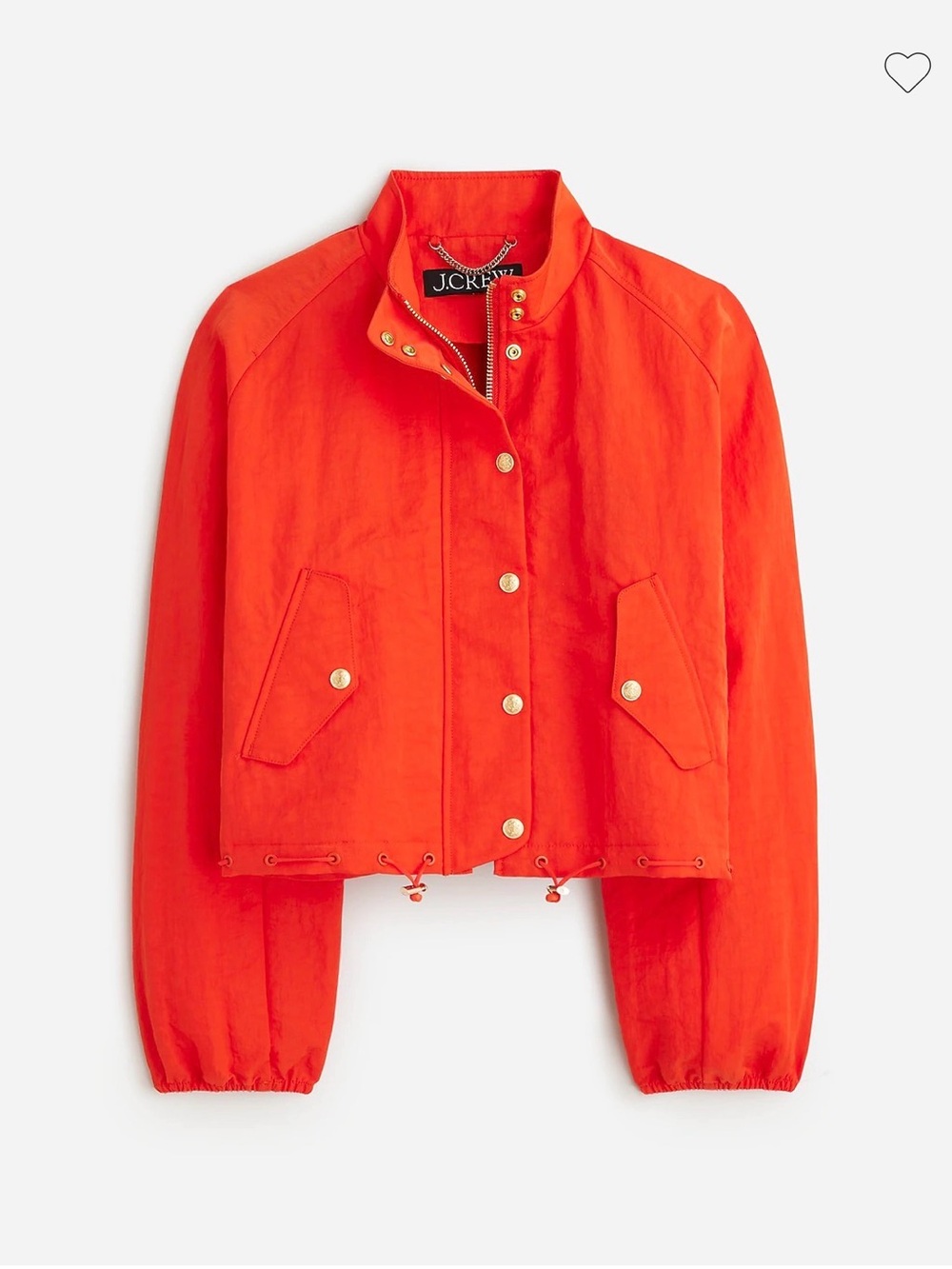 J. Crew Women's Bright Orange Cropped Bomber Jacket